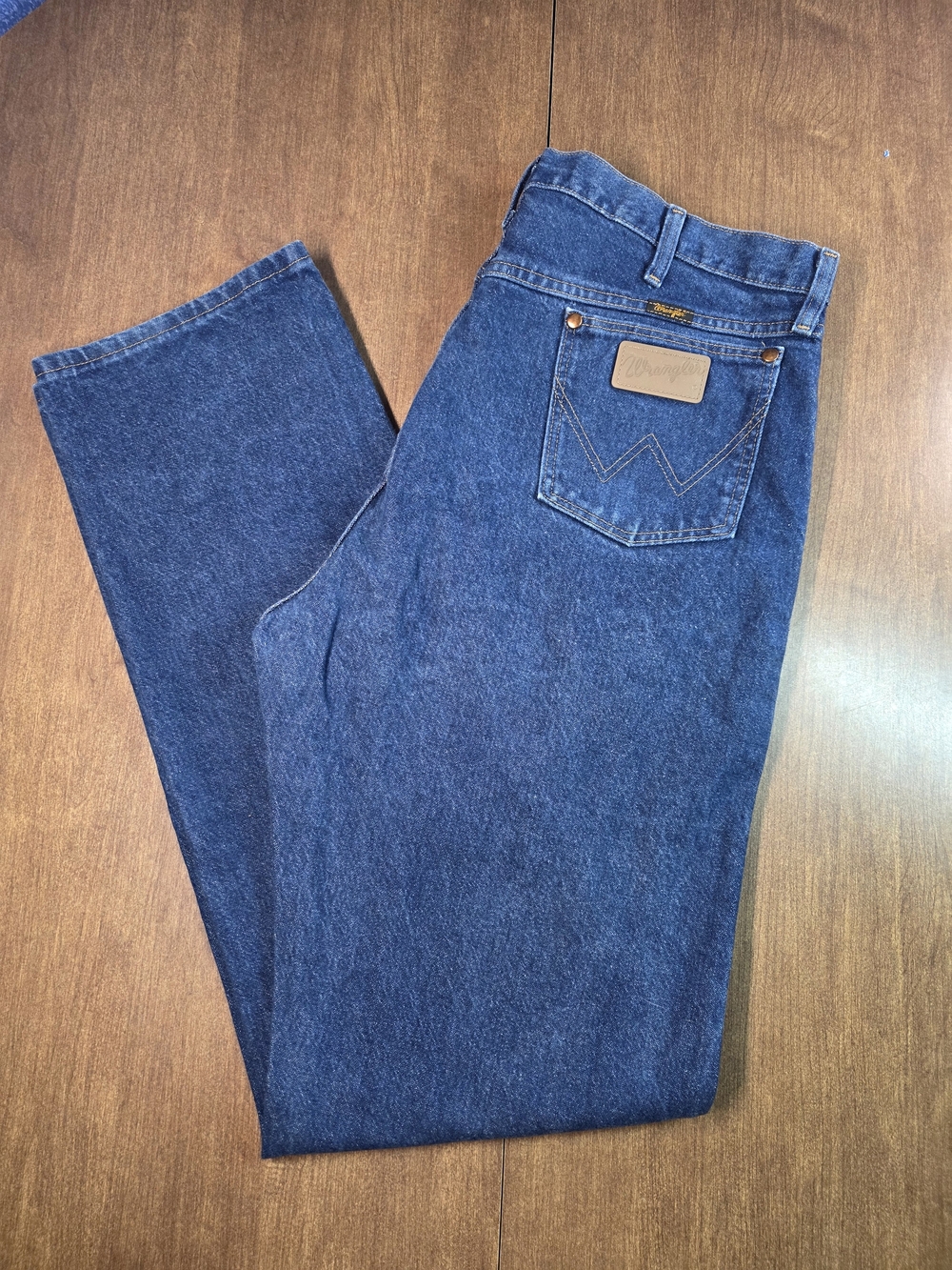 Wrangler 13MWZPW Dark Wash Original Cowboy Cut Blue Jeans Mens 37x36